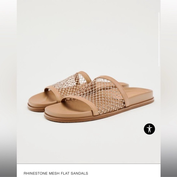 Zara rhinestones mesh sandals. Never worn. - Picture 1 of 4